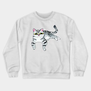 Relaxed Grey Tabby Cat Crewneck Sweatshirt